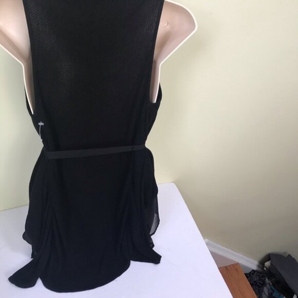 GUESS NEW Knit Sheer Lightweight Drapey Cardigan Sweater Vest Open Knit Top Goth - Picture 9 of 16